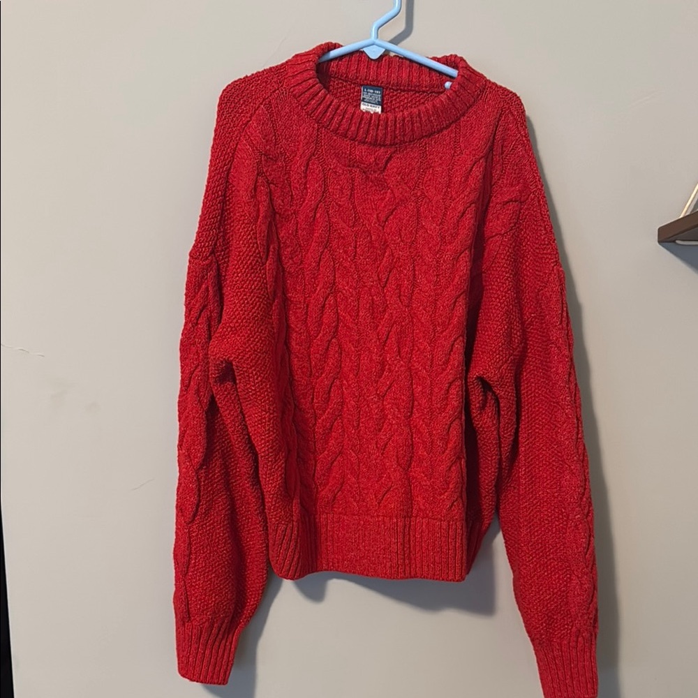 Old Navy Vibrant Red Cable Knit Sweater. Kids size L (10-12).